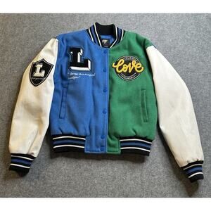 Red Fox Love Yourself Varsity Lettermen Jacket Womens M See Measure /Tag Missing